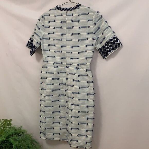 SHOSHANNA BLUE &‎ WHITE DRESS SIZE 4 - Picture 1 of 8